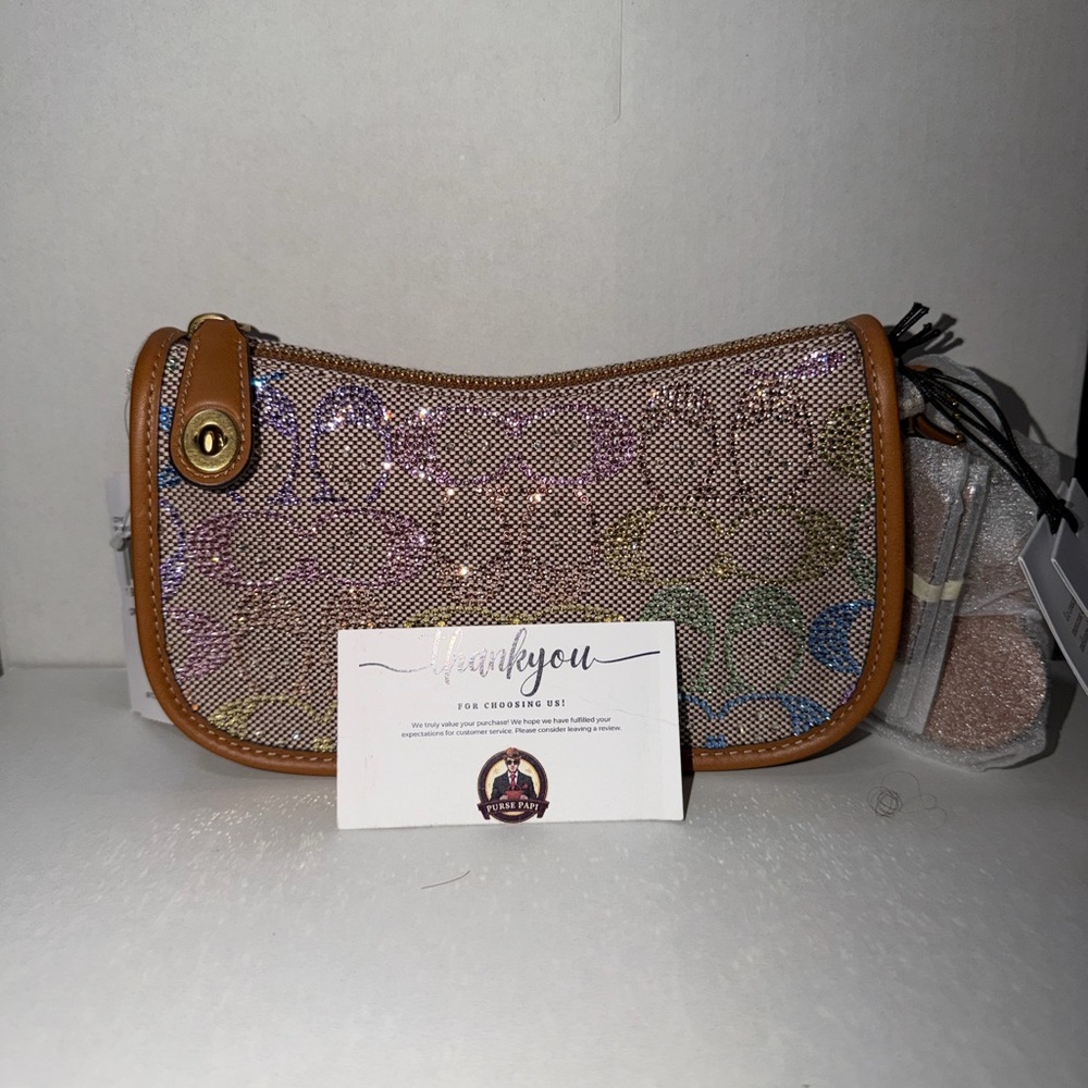 NWT Coach Swinger Bag 20 With Chain in Chain Jacquard Rainbow SAMEDAY SHIPPING